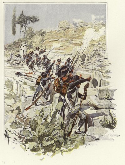 Soldiers among the ruins of Nicopolis by Felicien baron de Myrbach Rheinfeld